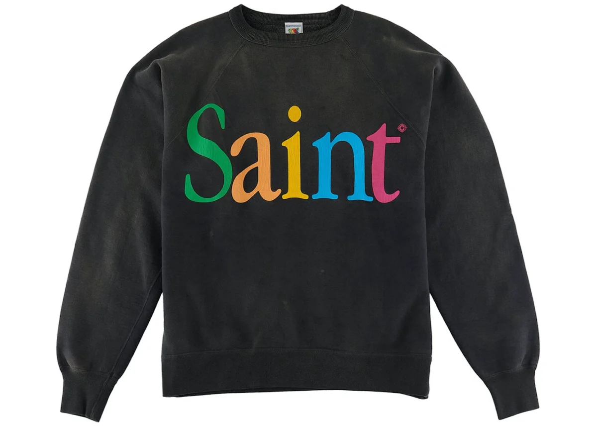 Black Saint Mxxxxxx Colorful Saint Sweatshirt - Saint Michael Clothing